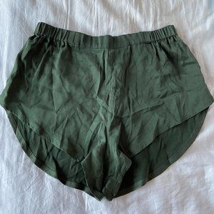 LUNYA green silk pajama shorts